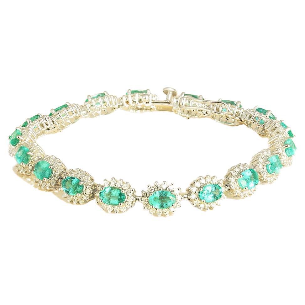 Moi Olivia Gold Diamond and Emerald Bracelet