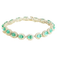 Moi Olivia Gold Diamond and Emerald Bracelet