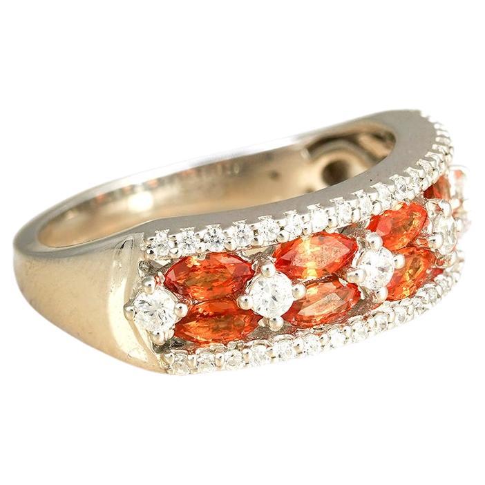 Moi  Phoebe Gold Diamond and Orange Sapphire Ring