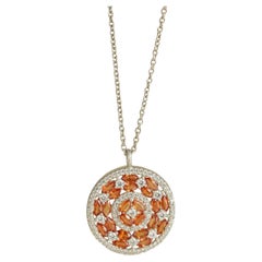 Moi Phoebe Gold Diamond and Sapphire Pendant Necklace