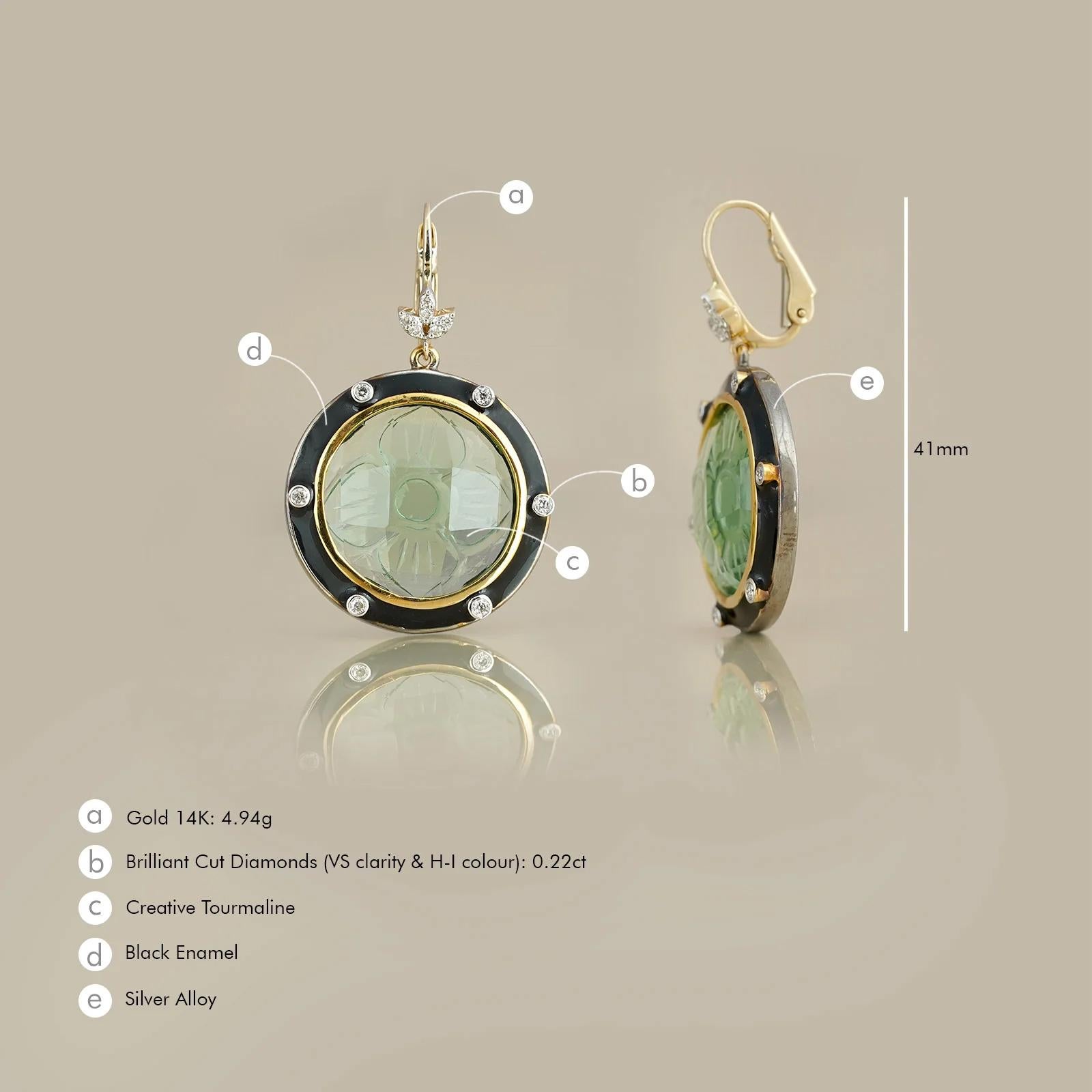 Brilliant Cut Moi Rory Gilmore Tourmaline Earrings For Sale