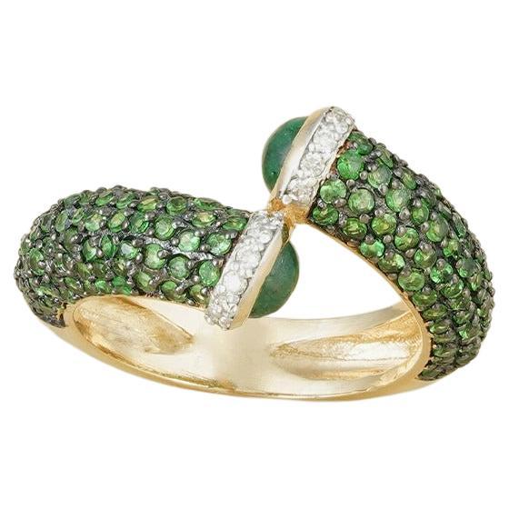 Moi Rosa Emerald and Tsavorite Ring