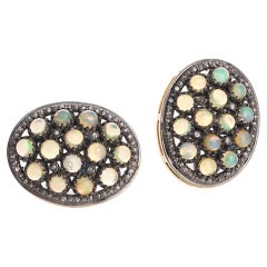 Moi Selene Diamond and Opal Studs