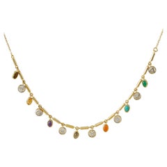 Moi Shakti Gold Diamond and Gemstone Necklace