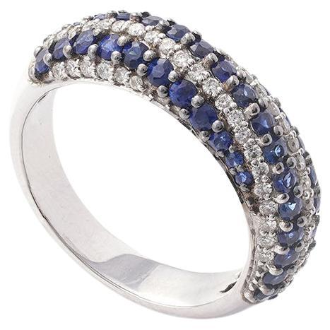 Moi Susan Gold Diamond and Blue Sapphire Band Ring