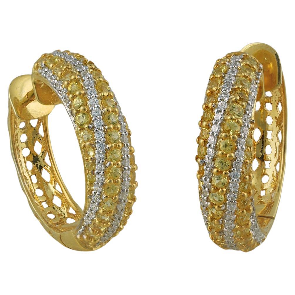 Moi Susan Yellow Sapphire Mini Hoops For Sale
