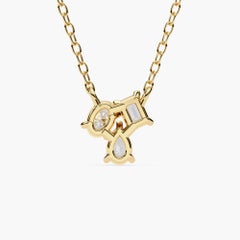 Moi Toi Pendant Cluster Diamond Pendant, 14k Solid Gold, Emerald Cut, SI GH