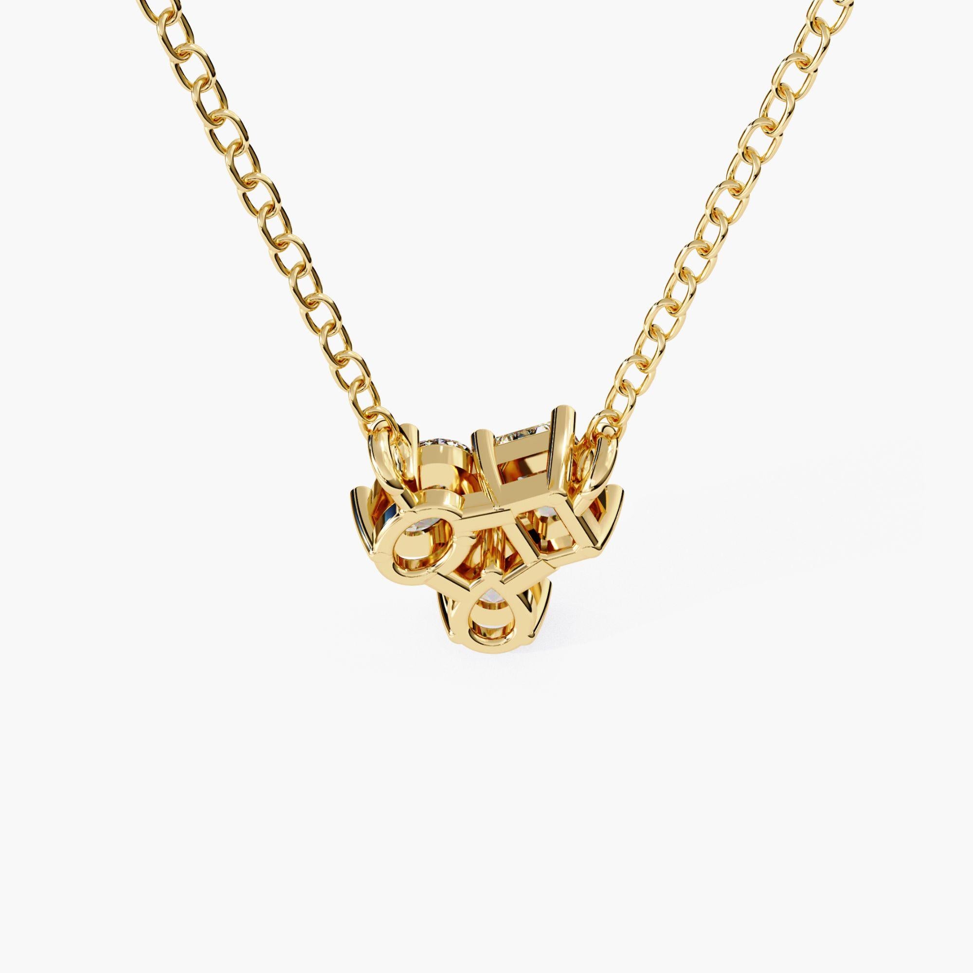 Ciondolo Moi Toi Cluster Diamond, oro massiccio 14k, taglio smeraldo, SI GH In condizioni Nuovo in vendita a New York, NY