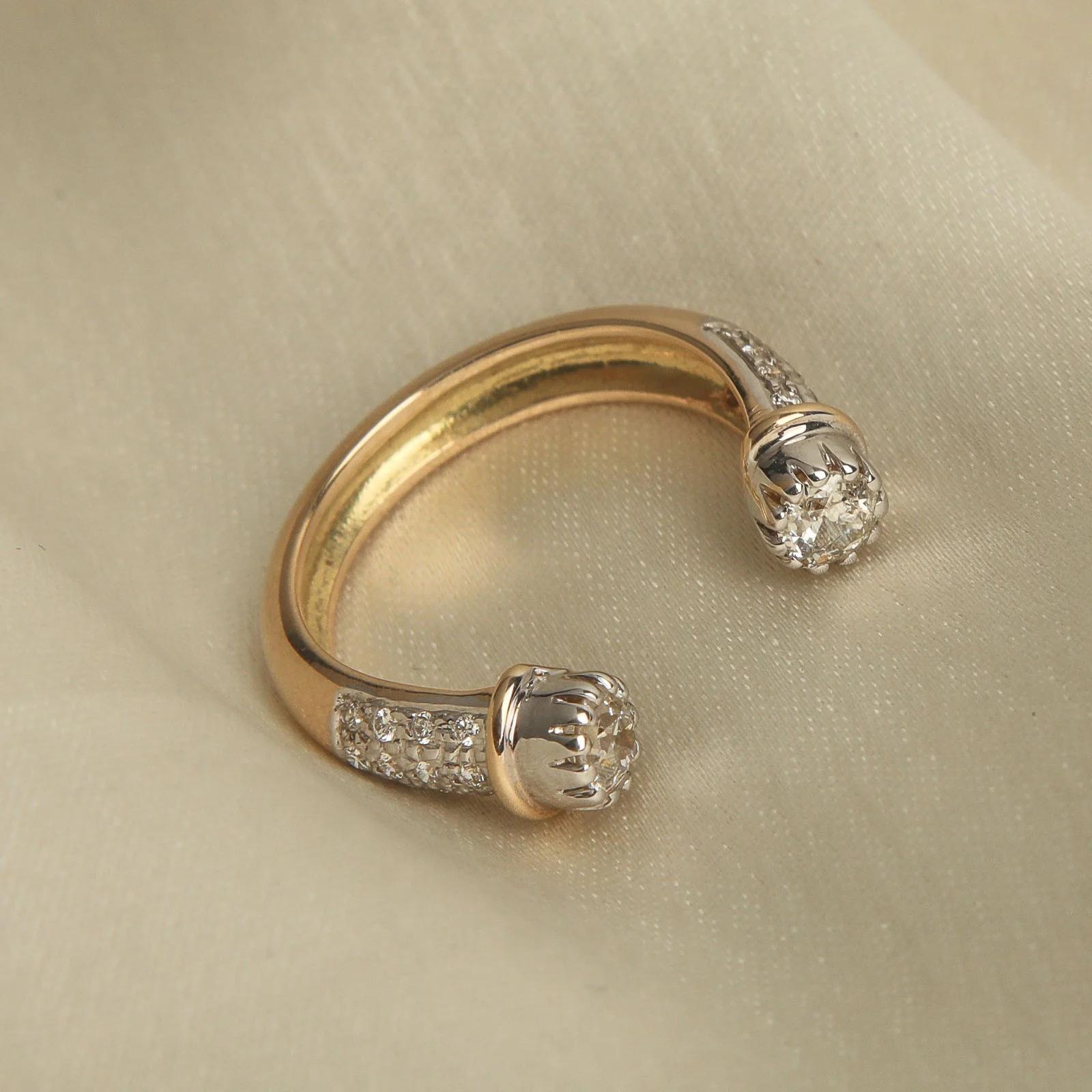 For Sale:  Moi Twin Gold and Diamond Ring 3