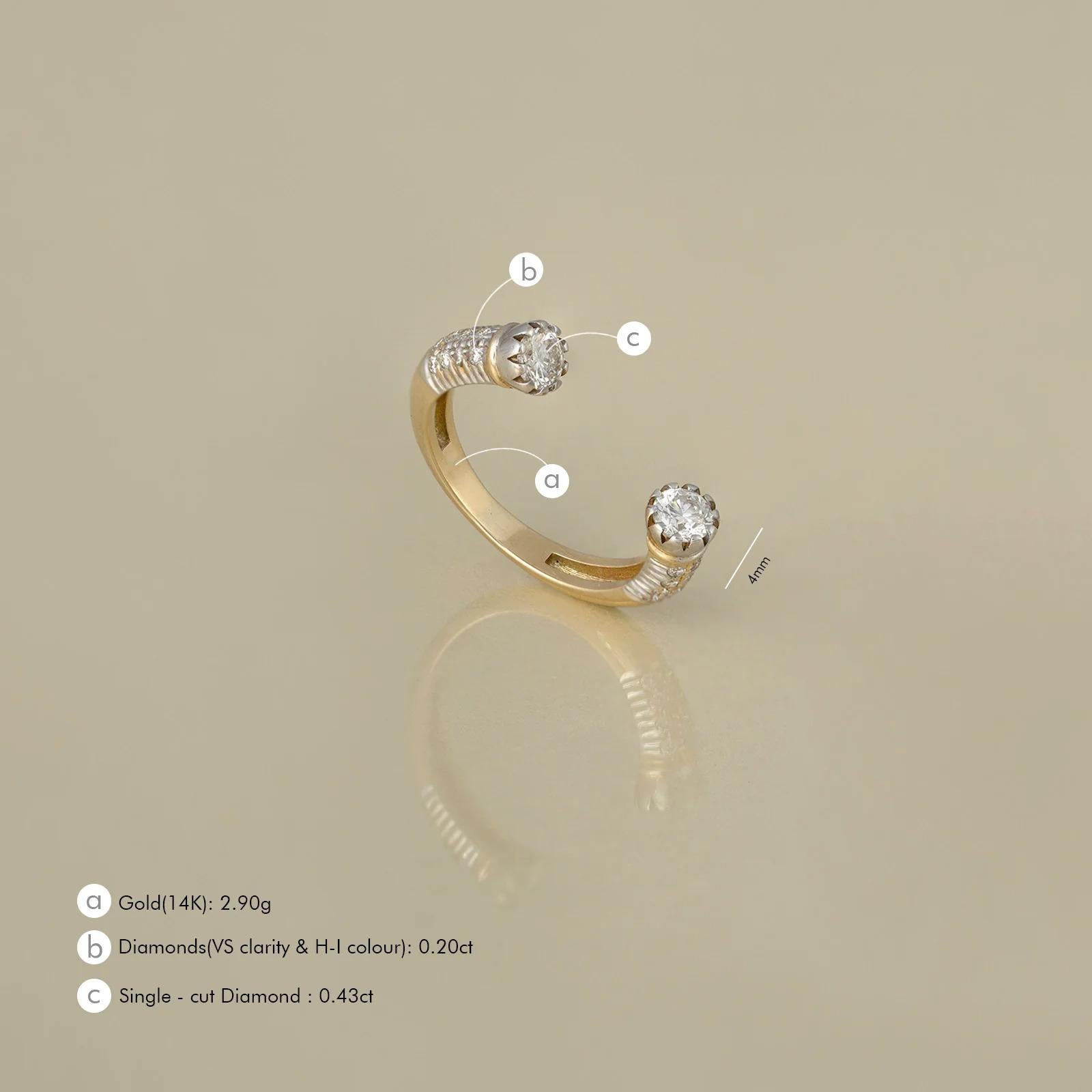 For Sale:  Moi Twin Gold and Diamond Ring 4
