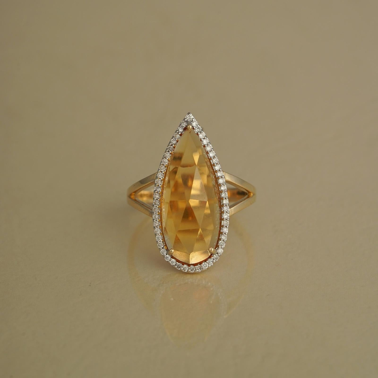 For Sale:  Moi  Venus Diamond Gold and Citrine Ring 4