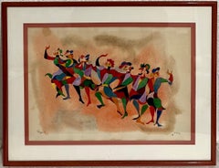 Bauhaus Moshe Raviv Moi Ver Abstract Dancing Painting Lithuanian Israeli Modern