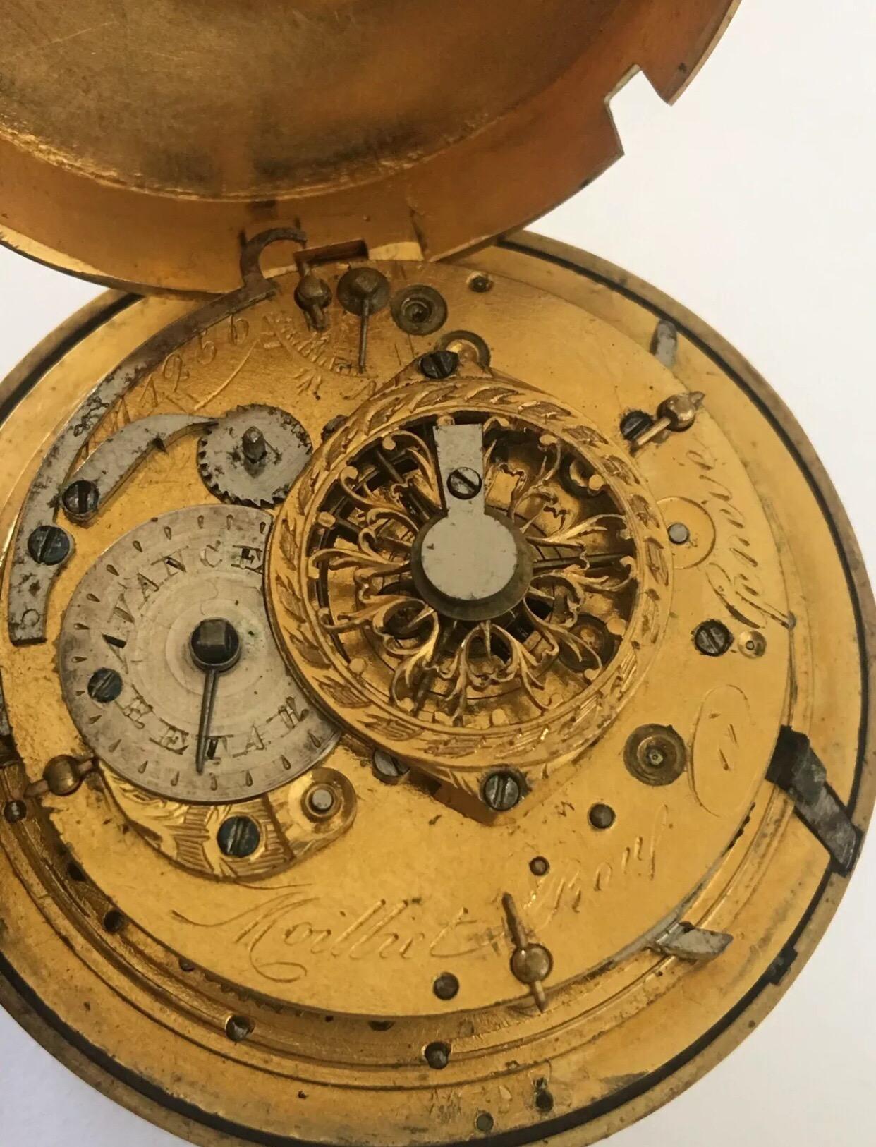 Moilliet Roux Quarter Repeater-Taschenuhr mit Gehäuse im Angebot 10