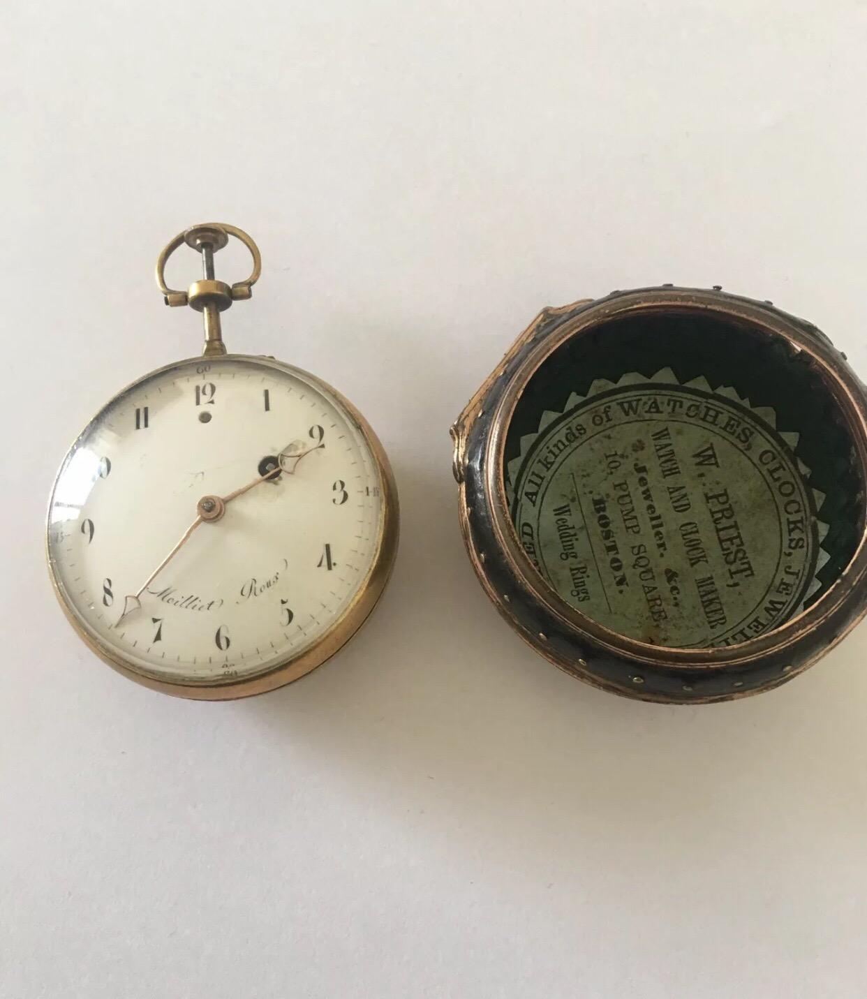 Moilliet Roux Quarter Repeater-Taschenuhr mit Gehäuse im Angebot 2