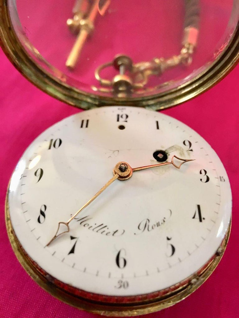 Moilliet Roux Quarter Repeater Pair Case Pocket Watch For Sale at 1stDibs