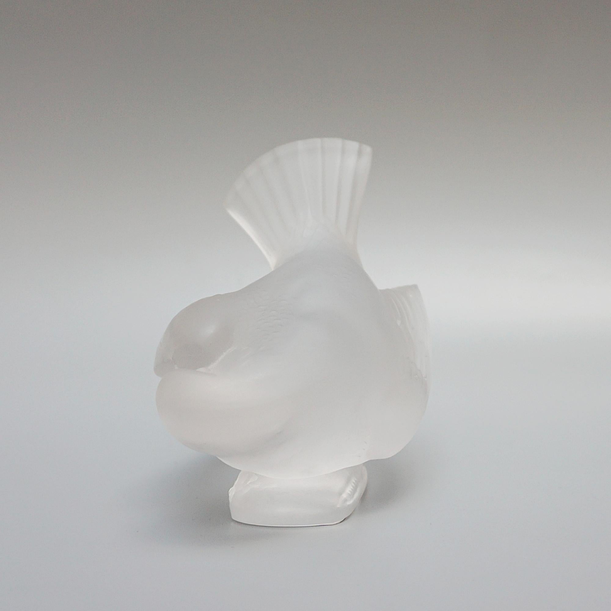 'Moineau Coquet' A Glass Bird Paperweight by Marc Lalique (1900 - 1977) 1