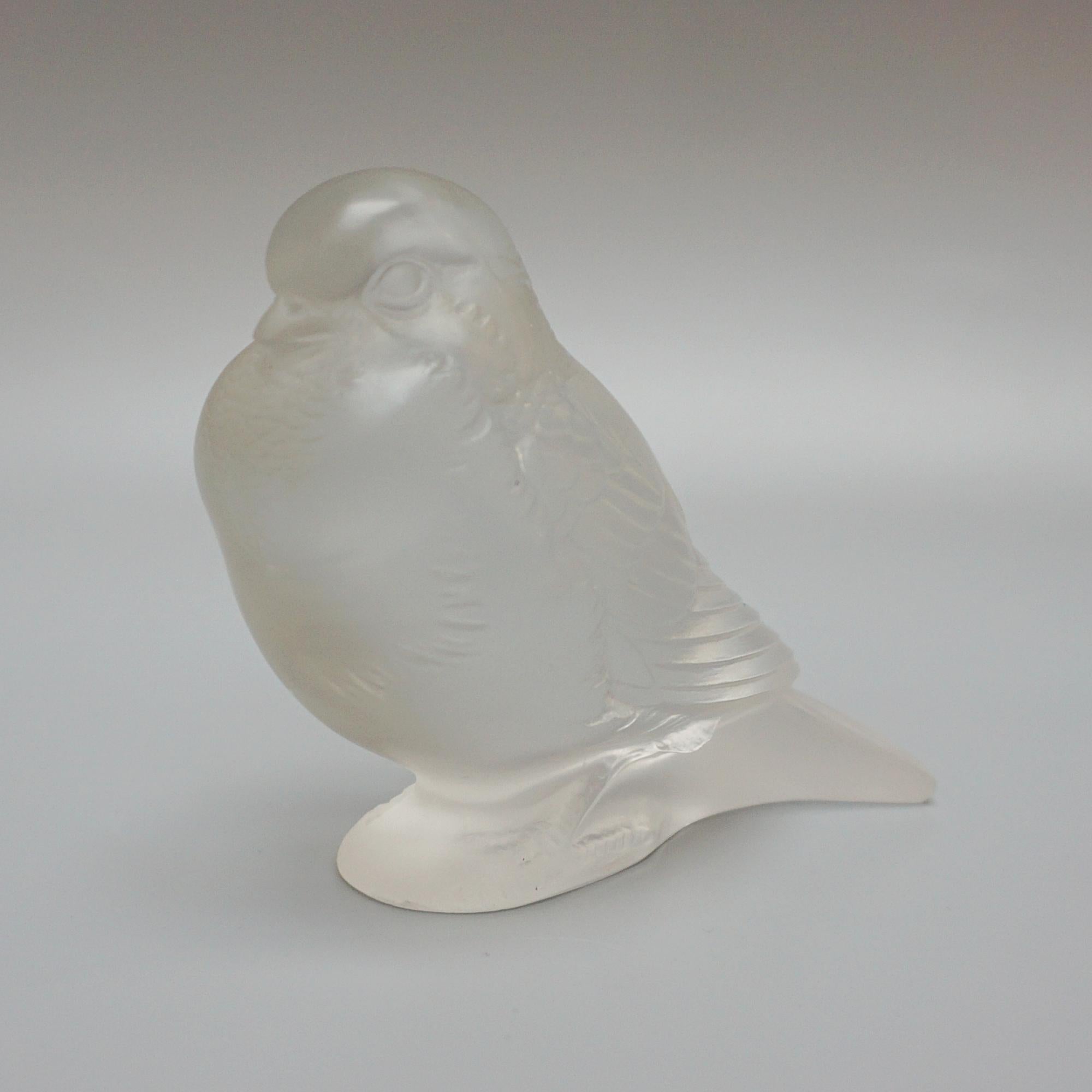 French Moineau Fier an Original Rene Lalique Glass Sparrow Paperweight  For Sale