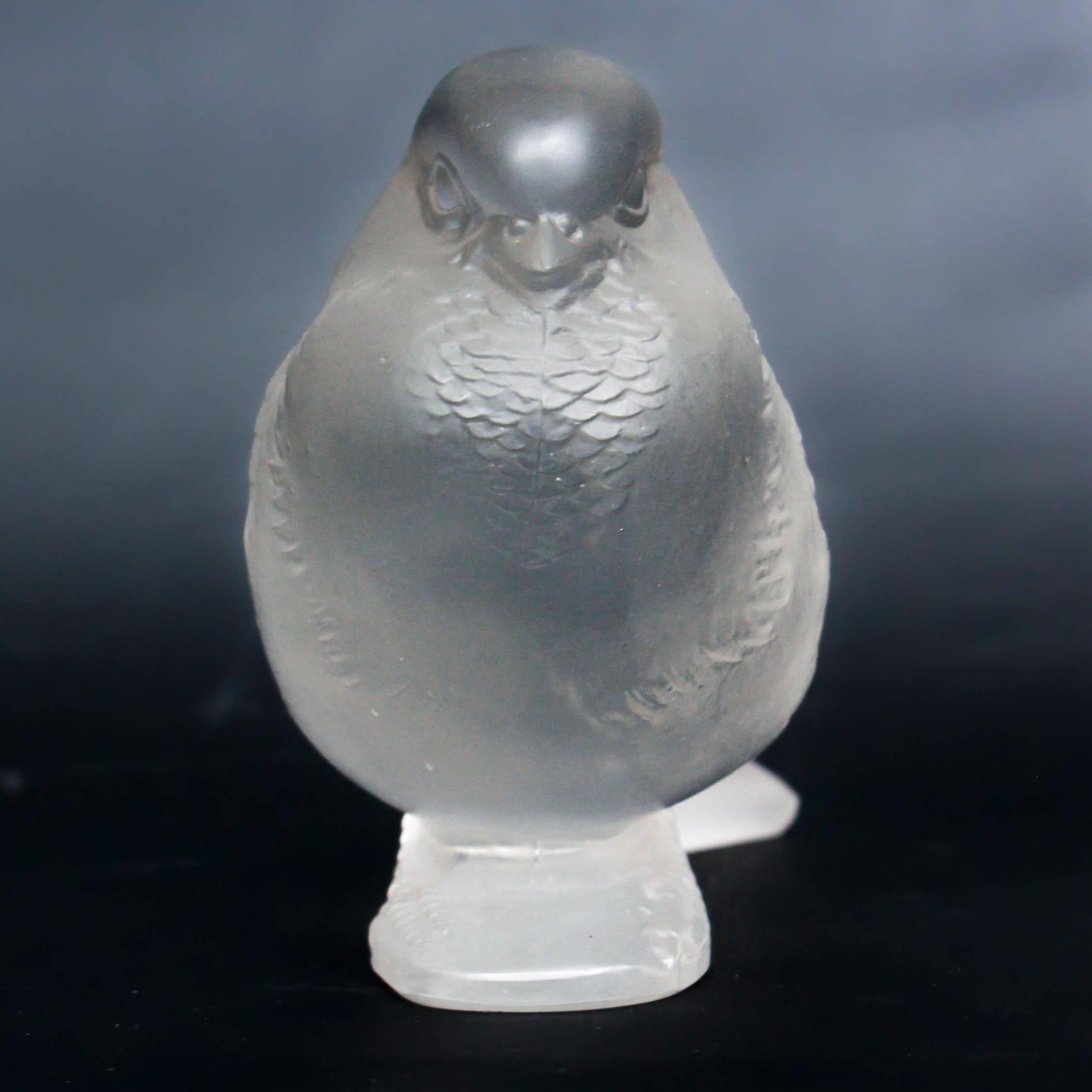 lalique frosted glass sparrow