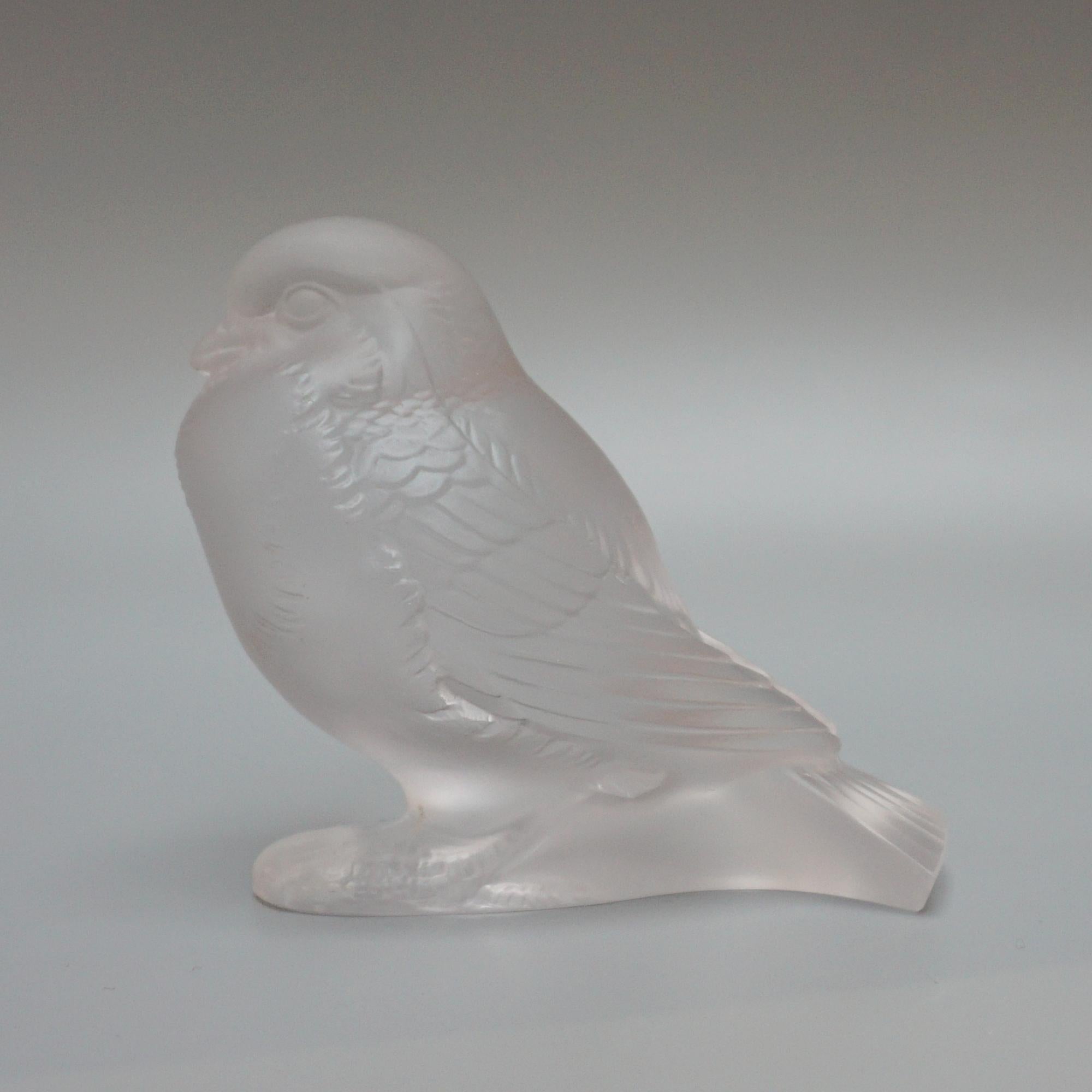 Art Deco 'Moineau Fier' Rene Lalique Glass Paperweight  For Sale