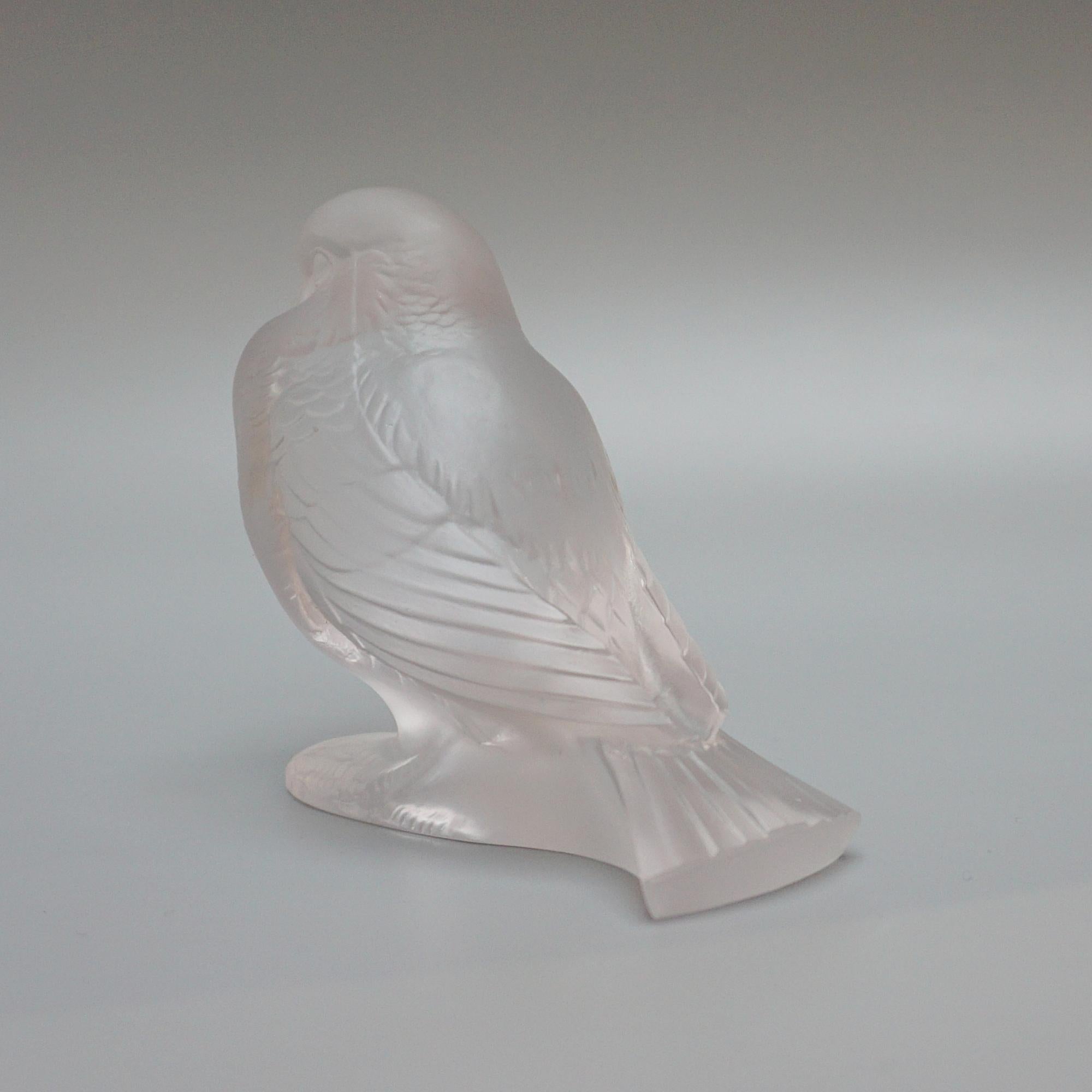 French 'Moineau Fier' Rene Lalique Glass Paperweight  For Sale