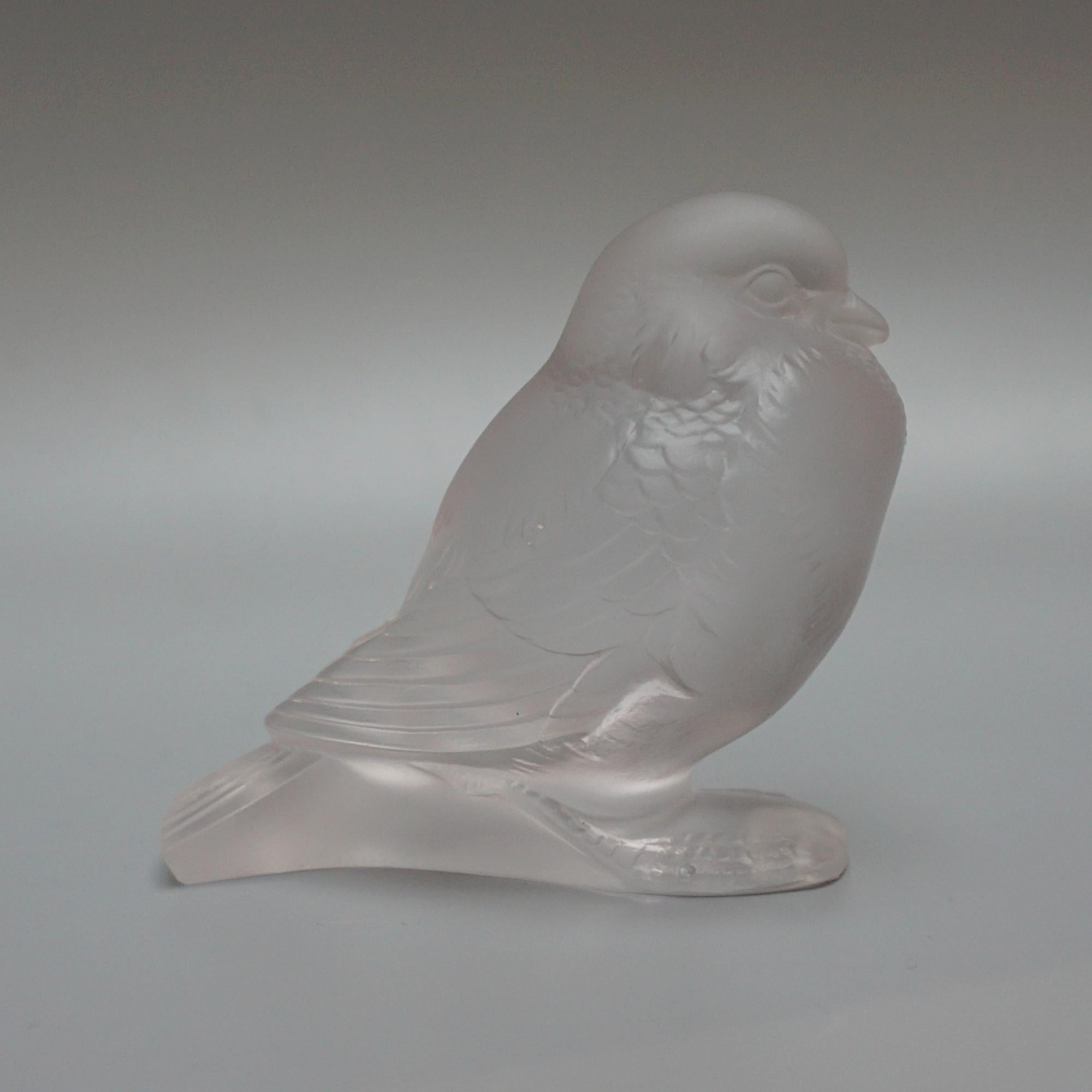 Mid-20th Century 'Moineau Fier' Rene Lalique Glass Paperweight  For Sale