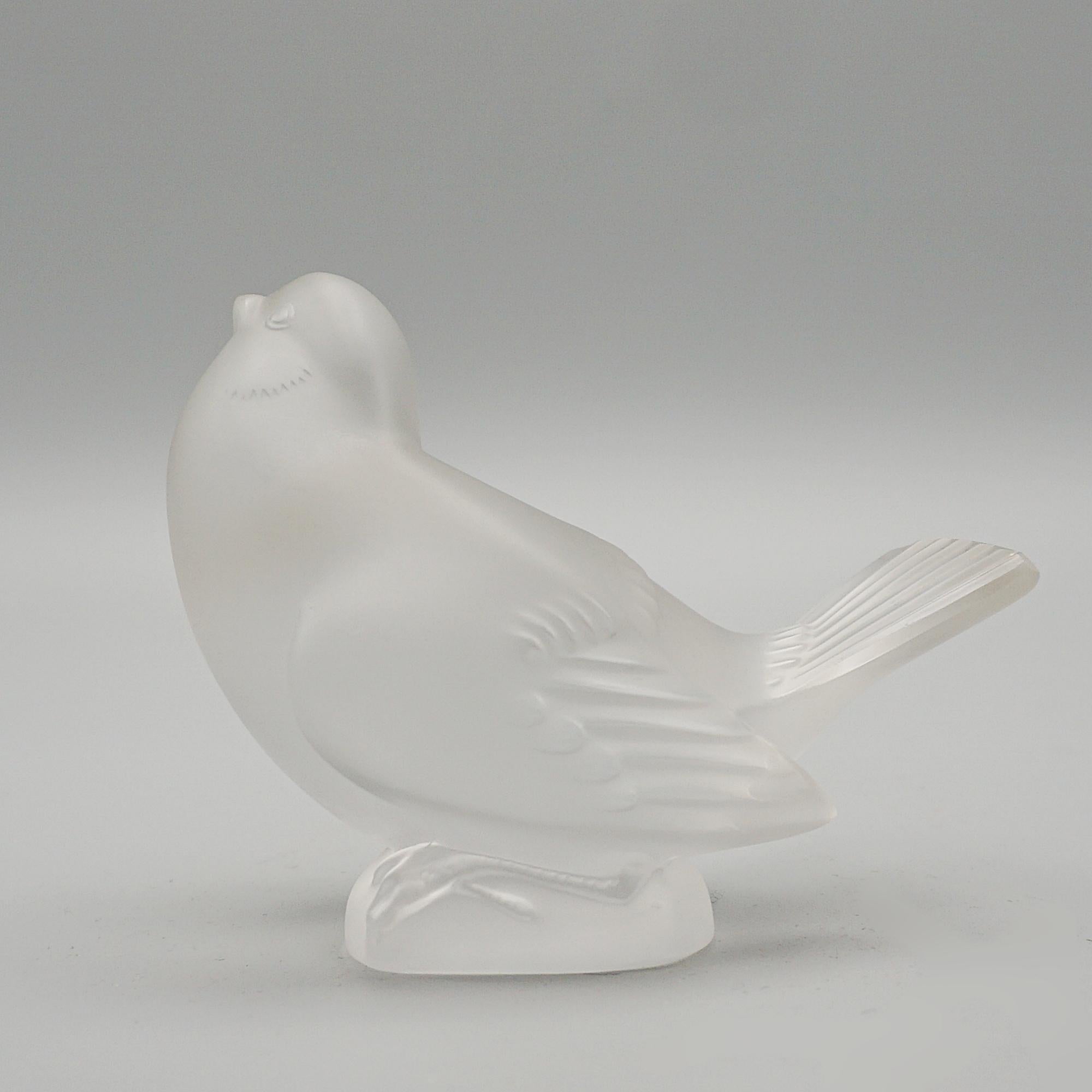 Verre Moineau Moqueur' Presse-papier en verre contemporain de Lalique