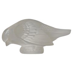 Moineau Sournois an Original R Lalique Glass Sparrow Paperweight 