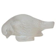 Moineau Sournois' Art Deco Glass Paperweight by Rene Lalique 