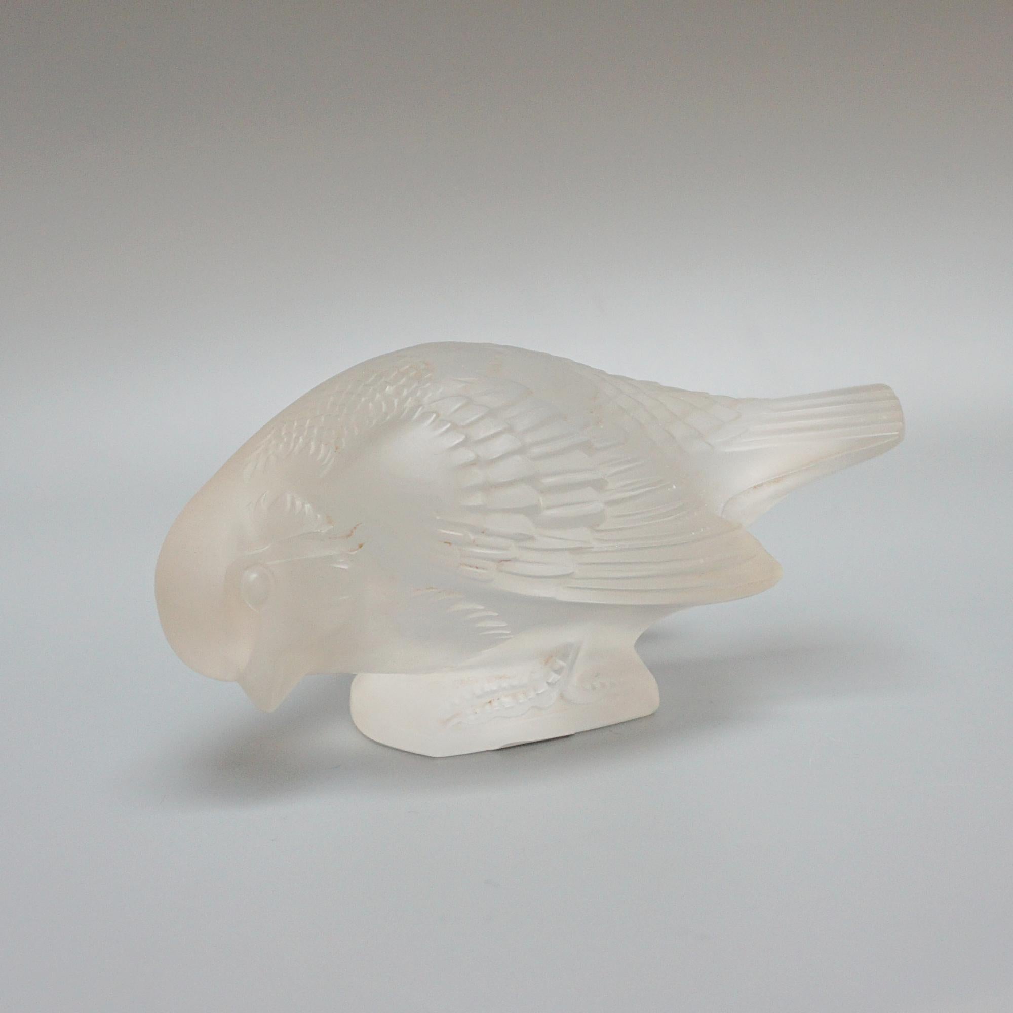 Mid-20th Century 'Moineau Sournois' Original Art Deco Glass Paperweight by Rene Lalique For Sale