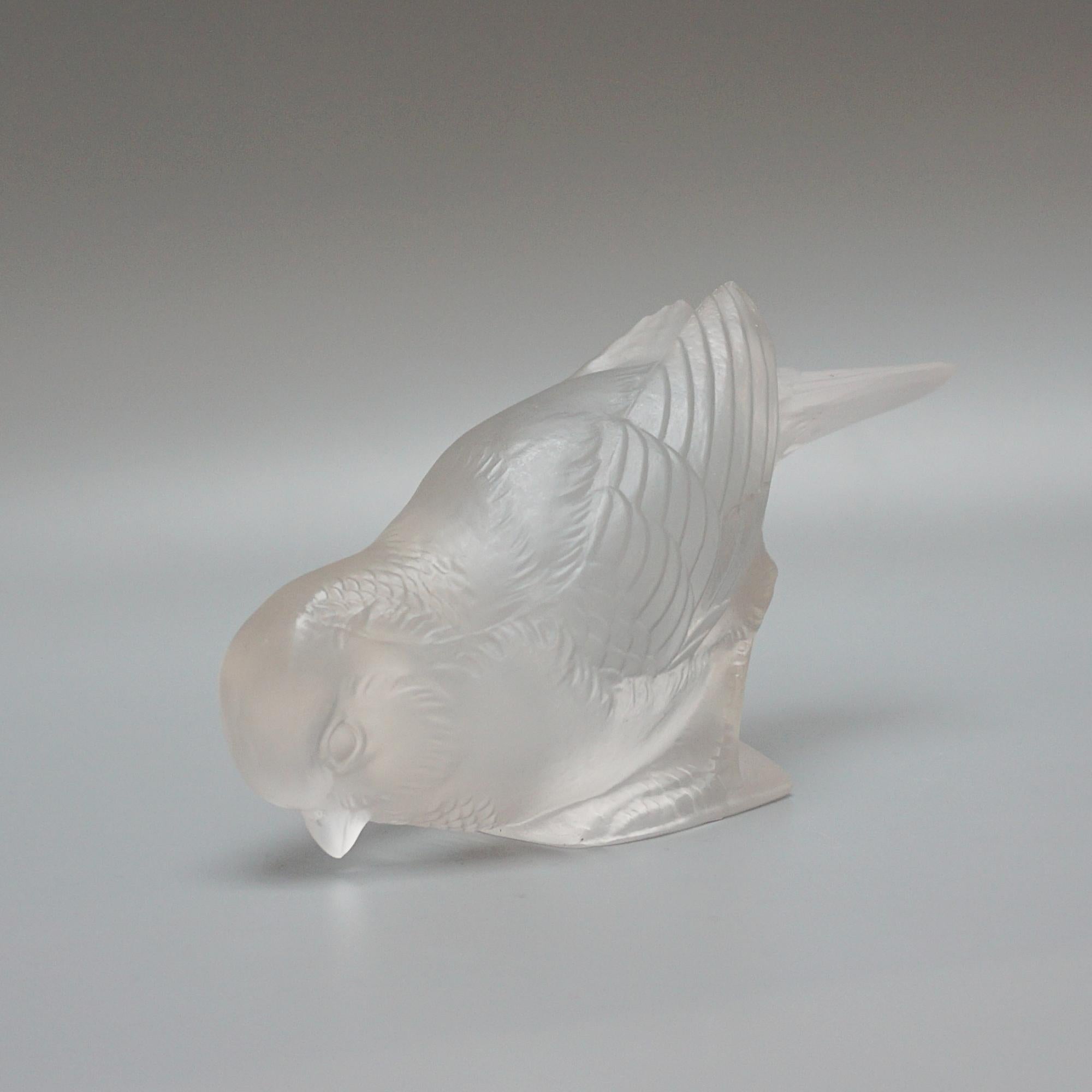 lalique frosted glass bird