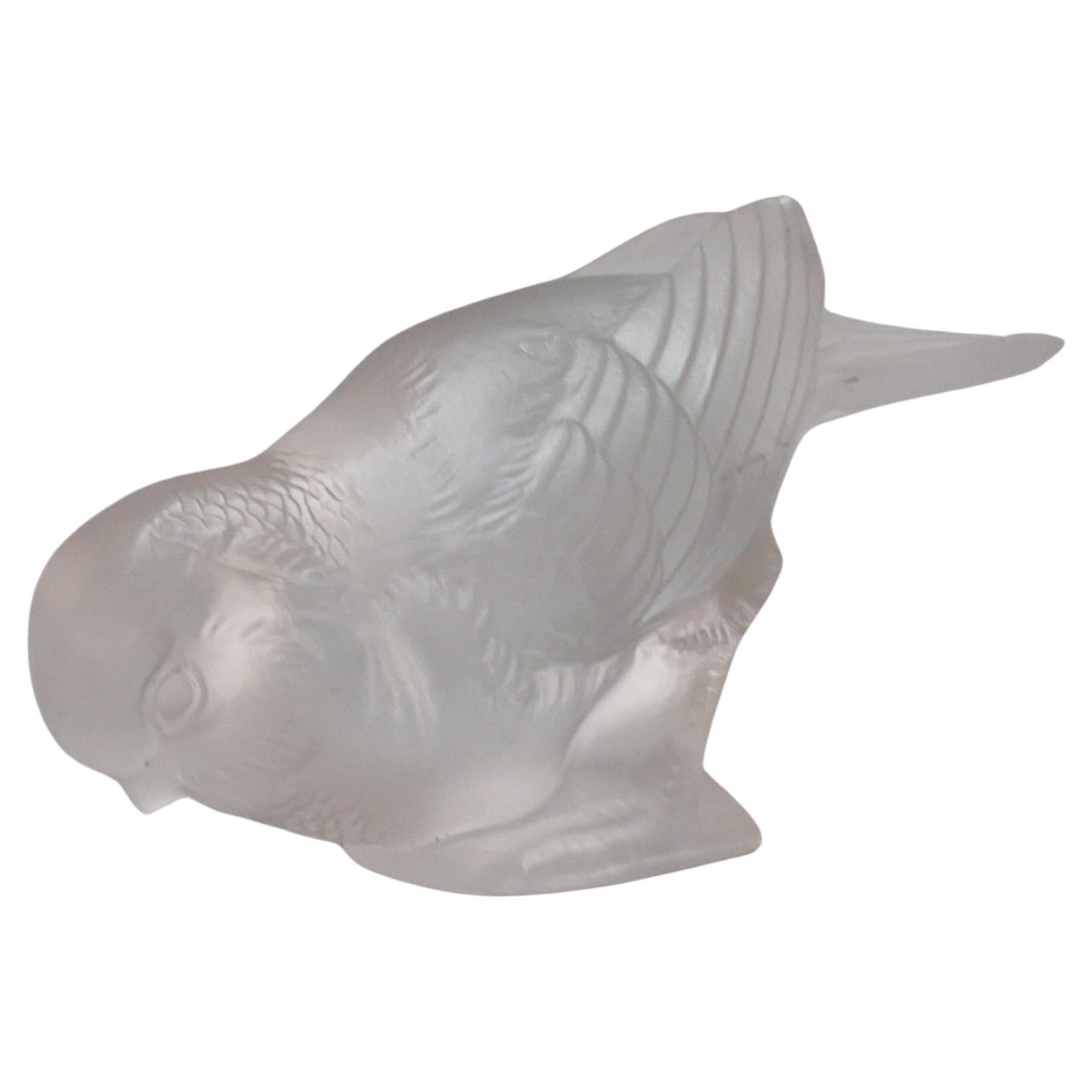 'Moineau Timide' Rene Lalique Glass Paperweight For Sale