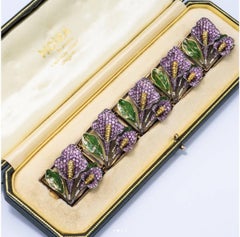 Moira 18 Karat Sapphire, Gem-Set, Diamond, Enamel and Plique-à-Jour Calla Lily B