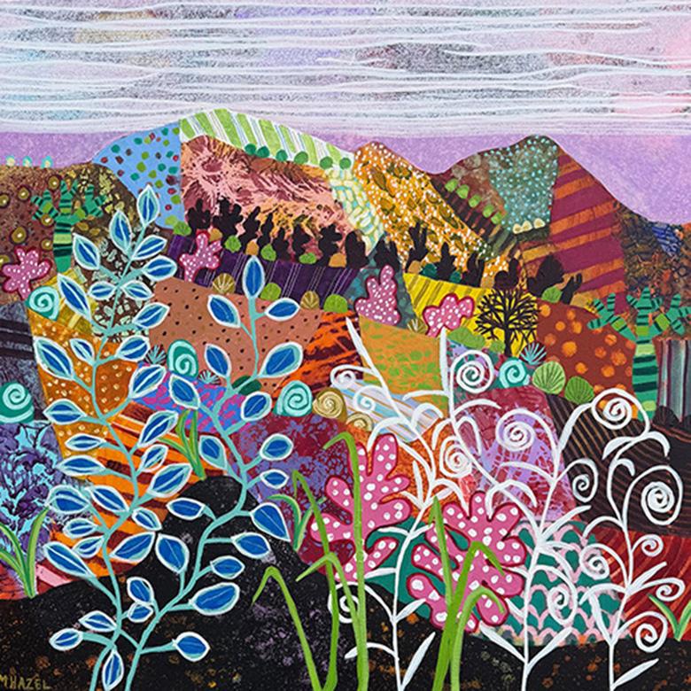 Moira Hazel Abstract Painting - Over The Hills
