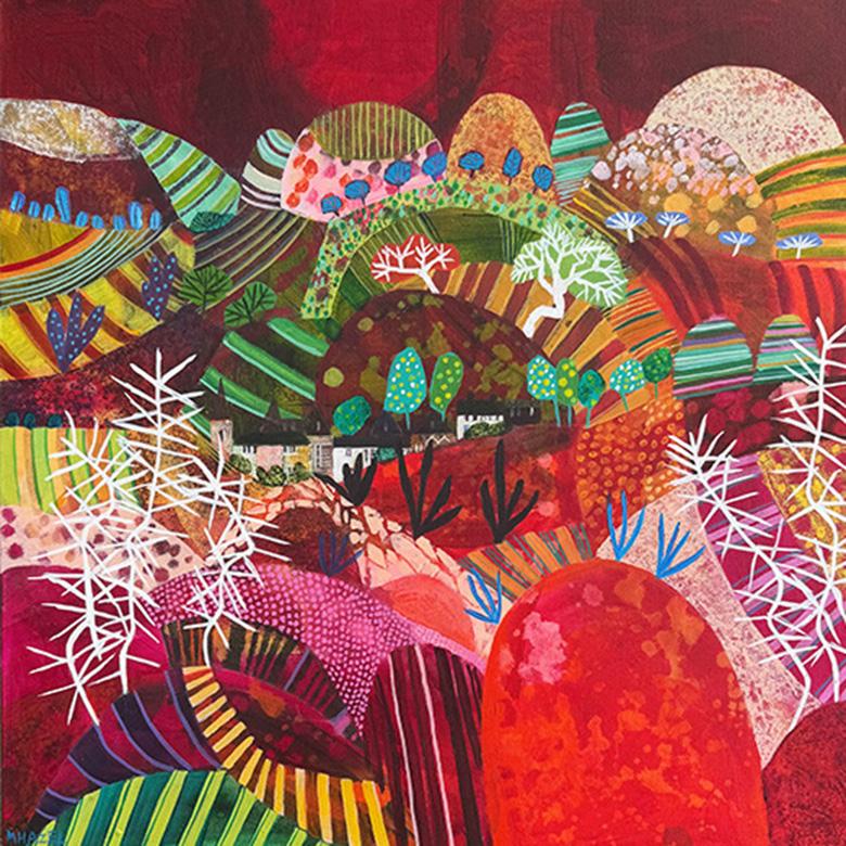 Moira Hazel Abstract Painting - Red Hill
