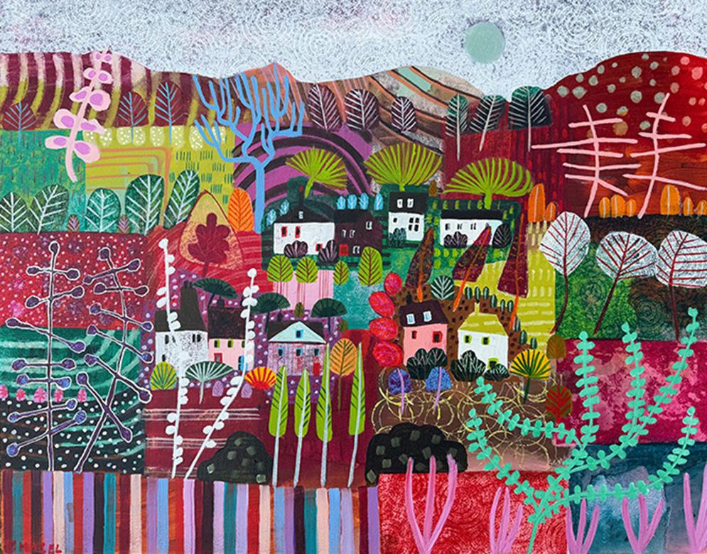 Moira Hazel Abstract Painting - Textures and Tendrils