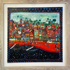 Going Places - Expressive and vibrant colourful semi abstract painting.