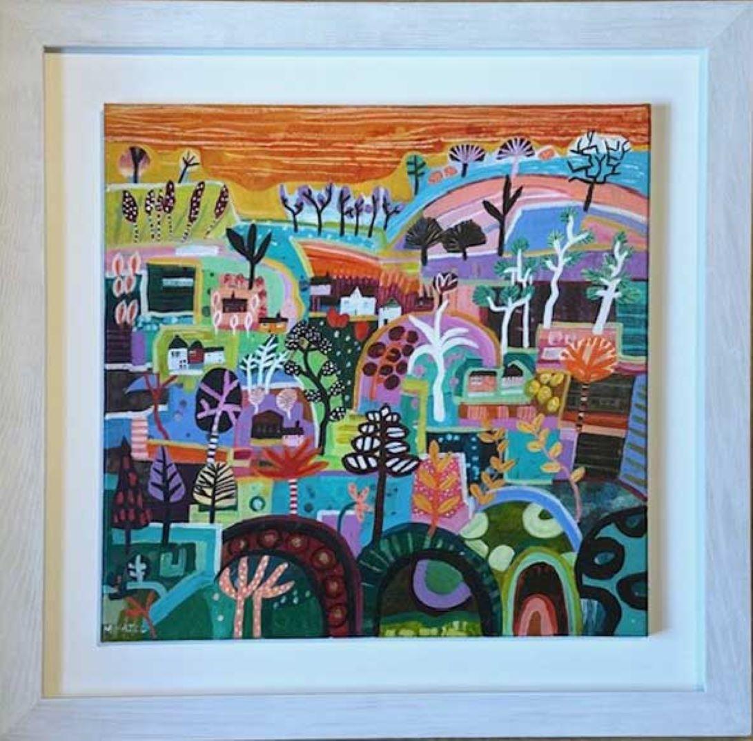 Inspired by Nature - Expressive and vibrant colourful semi abstract painting. - Painting by Moira Hazel
