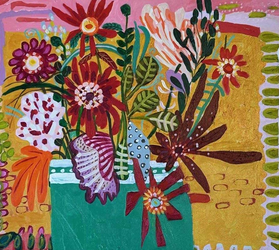 Conservado por Mejor - Pintura semiabstracta de colores expresivos y vibrantes. - Painting Contemporáneo de Moira Hazel