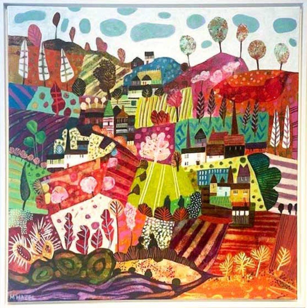 One More Step - Expressive and vibrant colourful semi abstract painting. - Painting by Moira Hazel