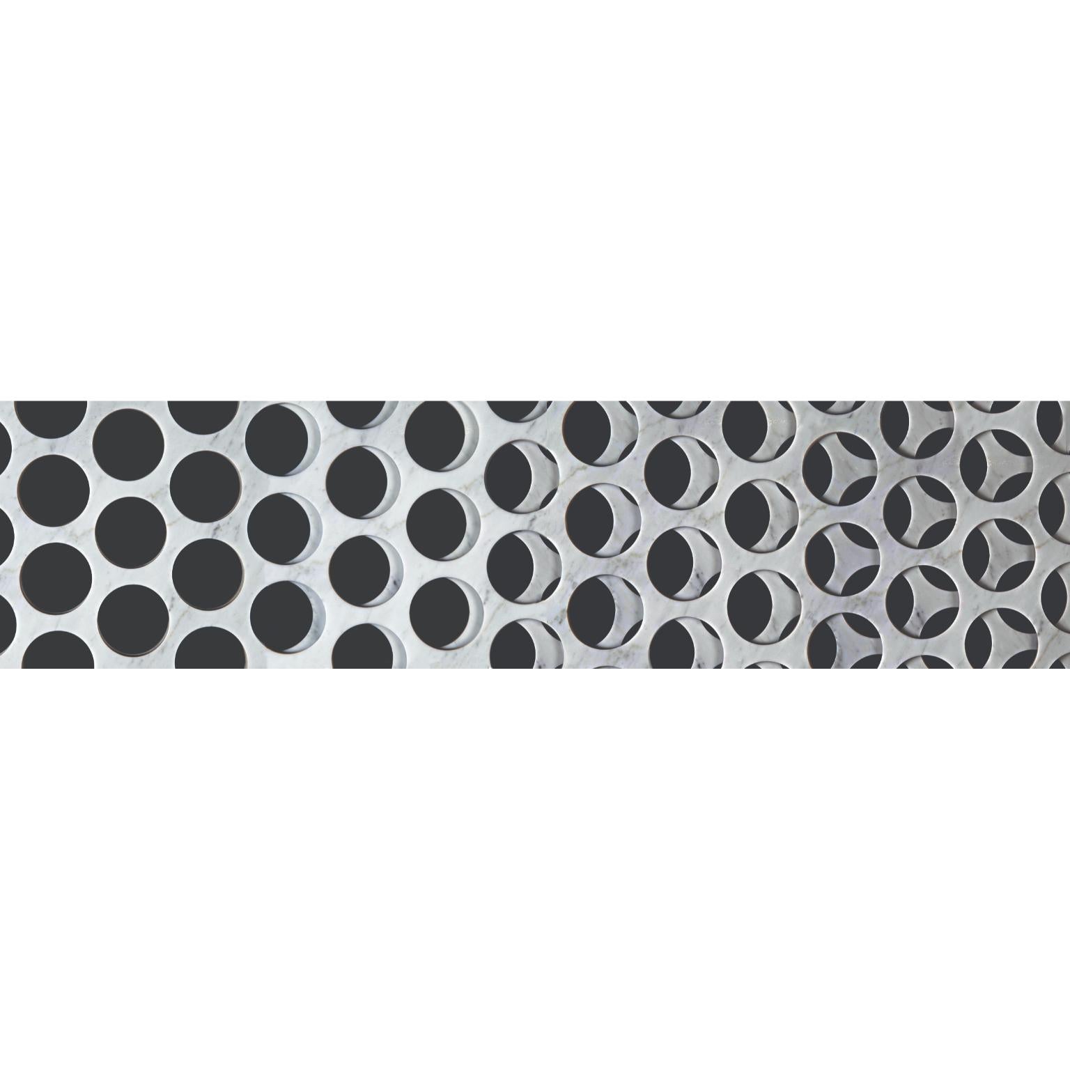 Moderno Paravento Moire in marmo bianco di Carrara e ottone spazzolato di Bufalini Marmi in vendita