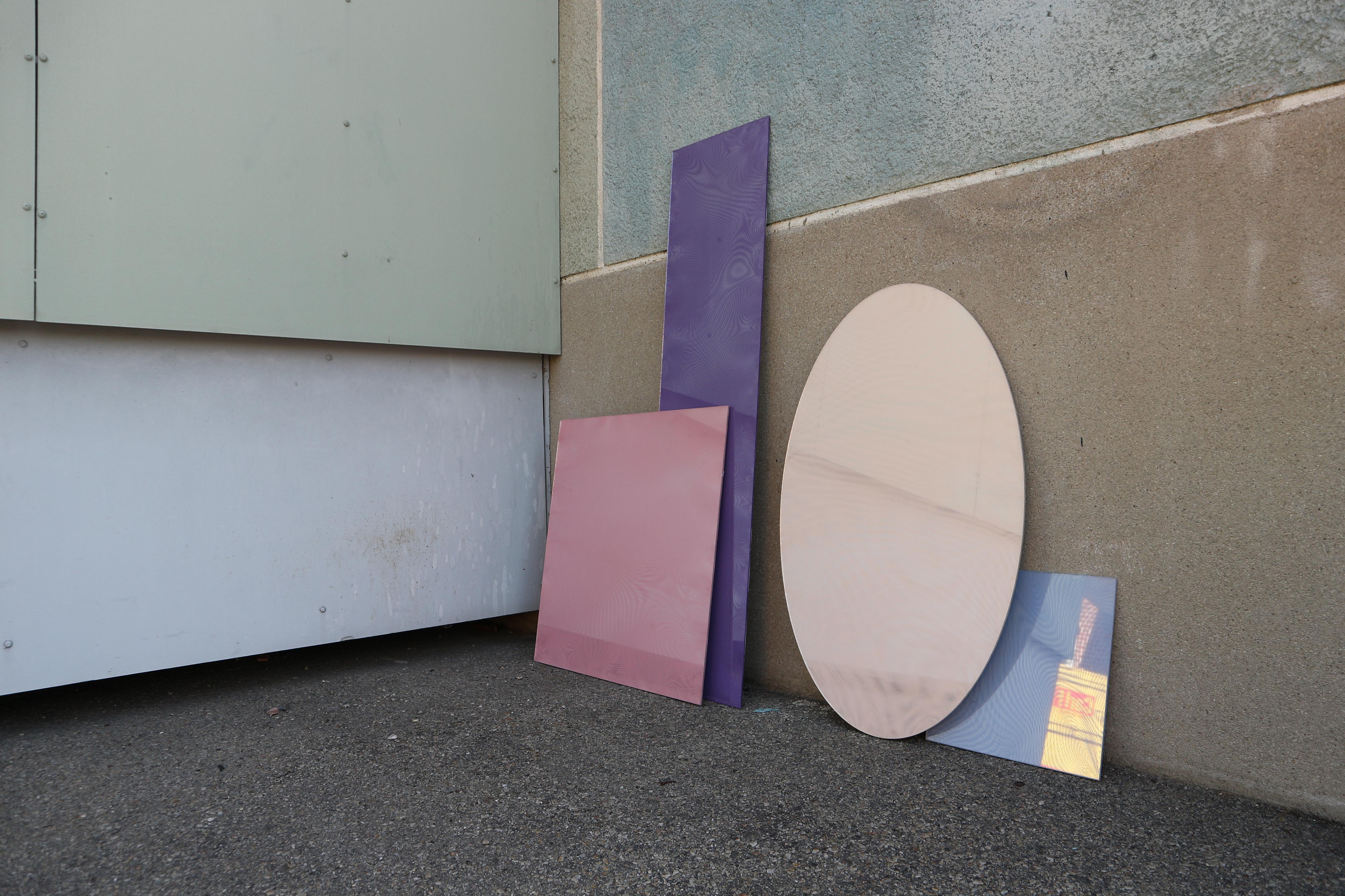 Moiré Oval Mirror by Kajsa Willner In New Condition For Sale In Geneve, CH
