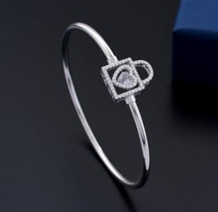 Moisanite Bracelet Lock Heart Shaped Bracelet 925 Sterling Silver Beautiful Gift