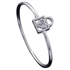 Moisanite Bracelet Lock Heart Shaped Bracelet 925 Sterling Silver Beautiful Gift