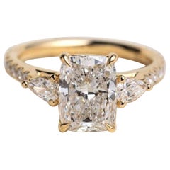 Moisanite Engagement Ring 925 Sterling Silver Solitaire Ring Unique Wedding Ring