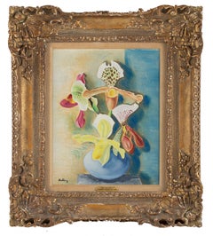 Beautiful colored flowers oil on canvas painting by Moise Kisling