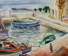 Le port de Sanary by Moïse Kisling - Port scene painting