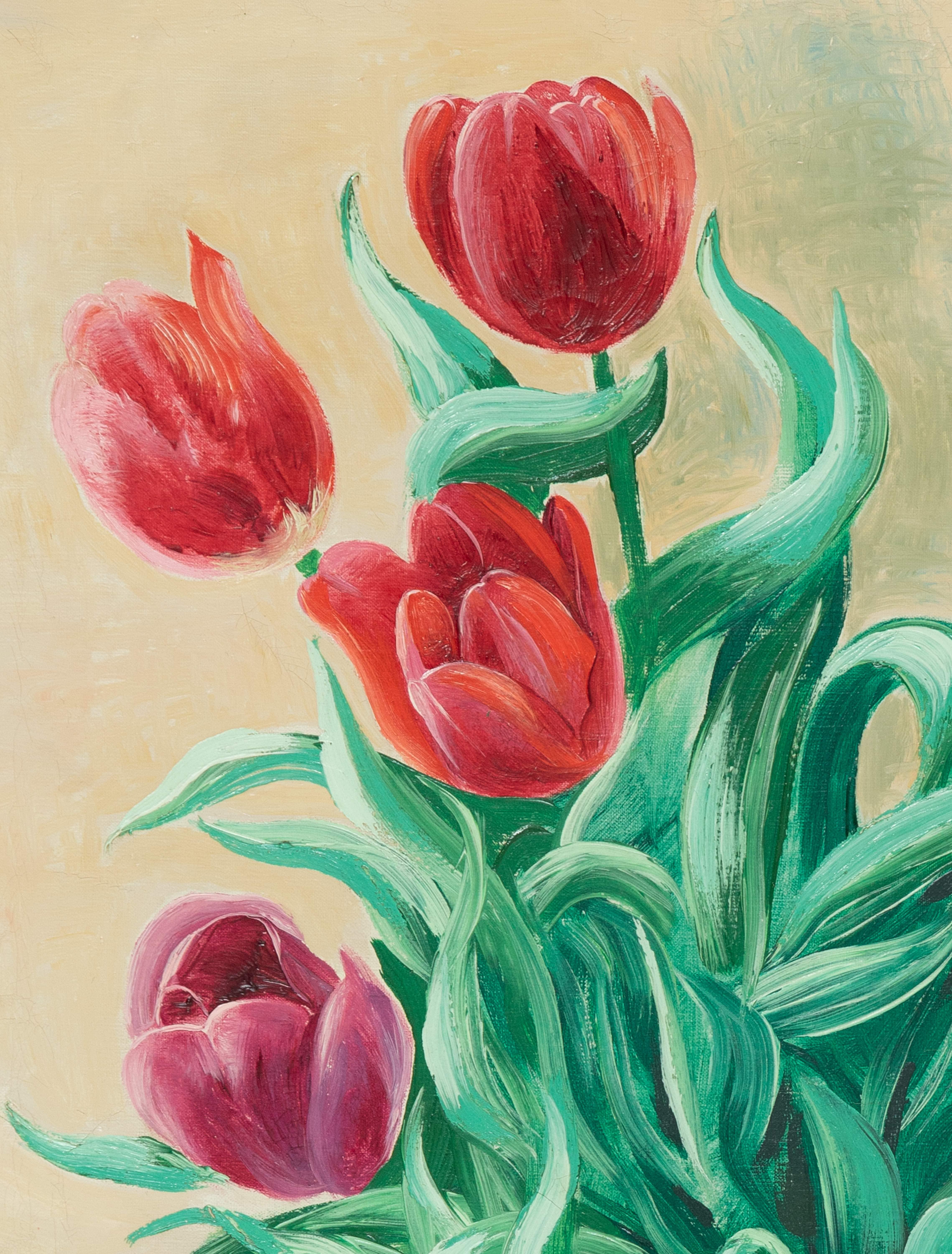 Tulpen von Moise Kisling - Stilleben, Figurative Malerei im Angebot 2