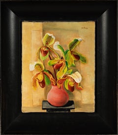Dipinto a olio su tela “Orchidee vivaci in piena fioritura”