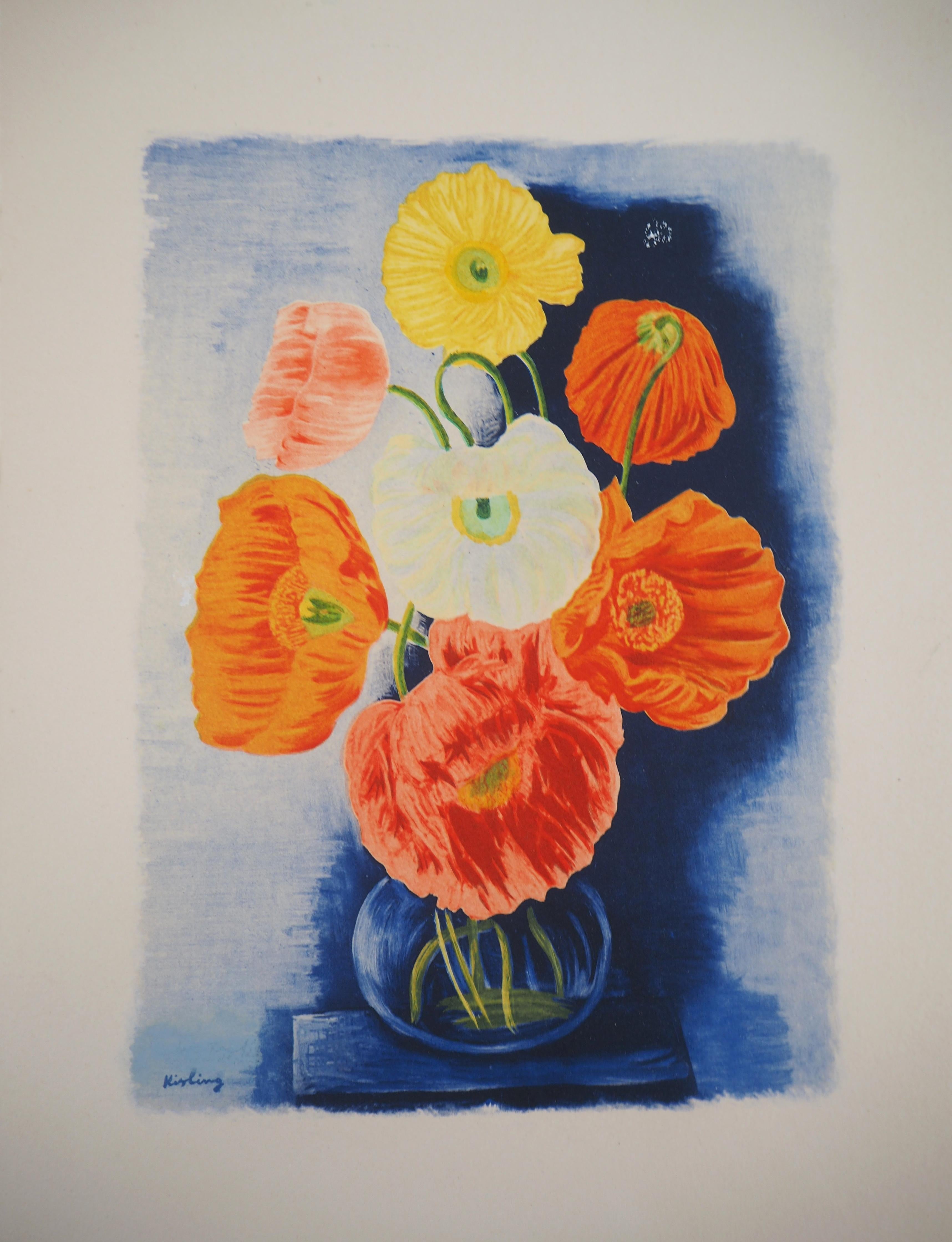 Moise Kisling Figurative Print - Bouquet of Poppies - Original Lithograph
