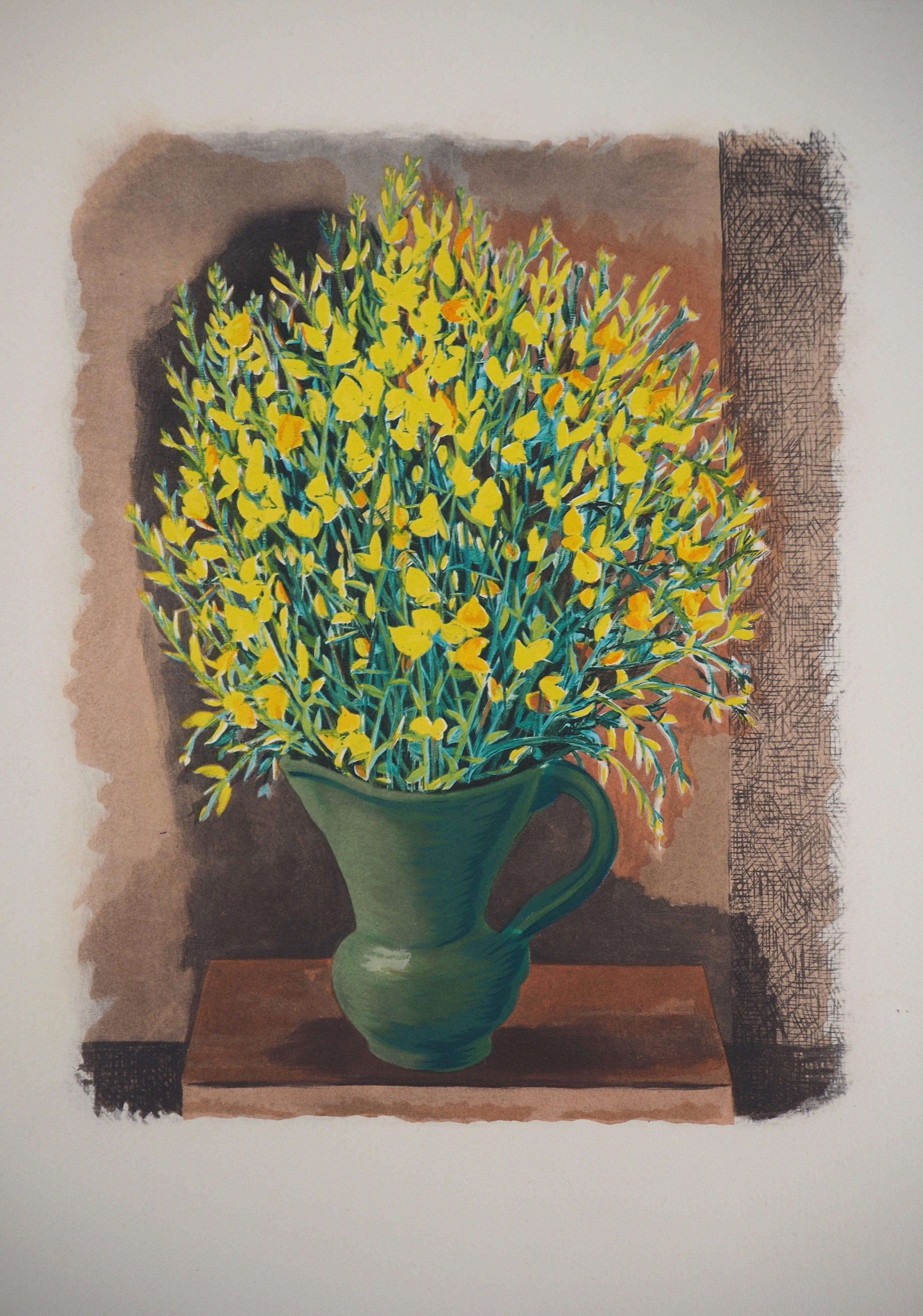 Moise Kisling Still-Life Print - Bouquet of Yellow Wild Flowers - Original Lithograph